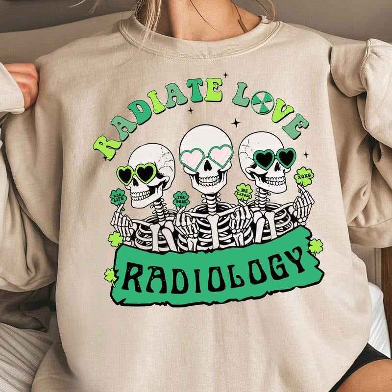 Radiate Love Radiology Patrick'S Day St Best Price - Adult & Kids T-Shirts, Sweatshirts & Hoodies apparel design preview 1