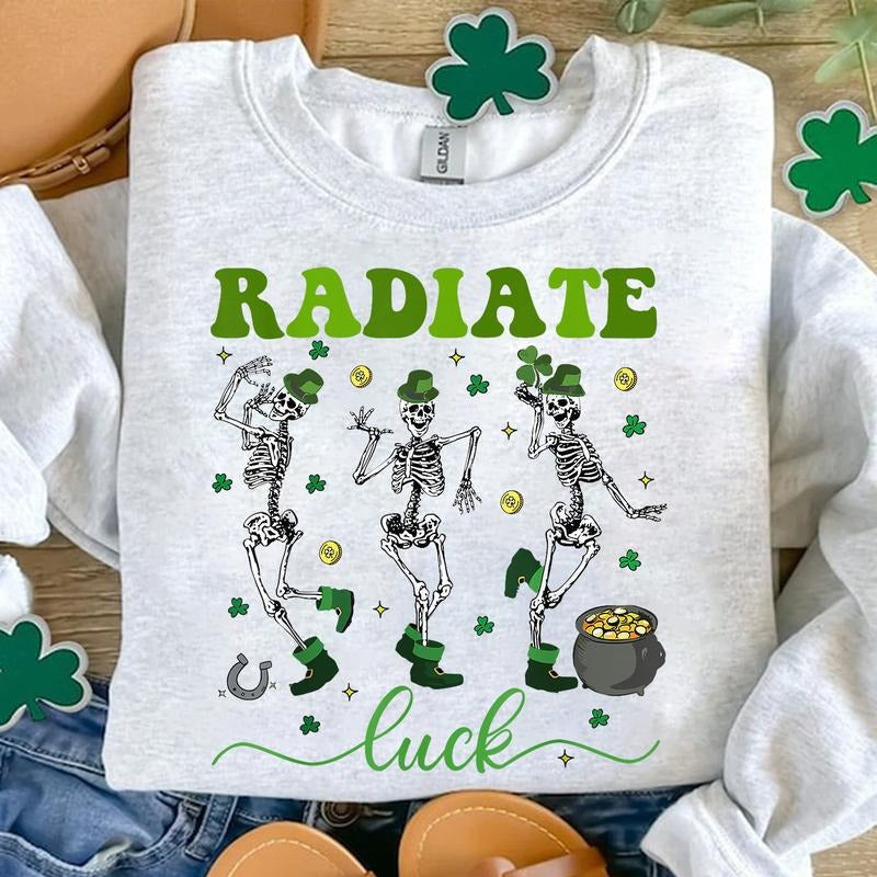 Radiate Luck Skeleton Radiology St Patrick'S Day Rad - Adult & Kids T-Shirts, Sweatshirts & Hoodies apparel design preview 1
