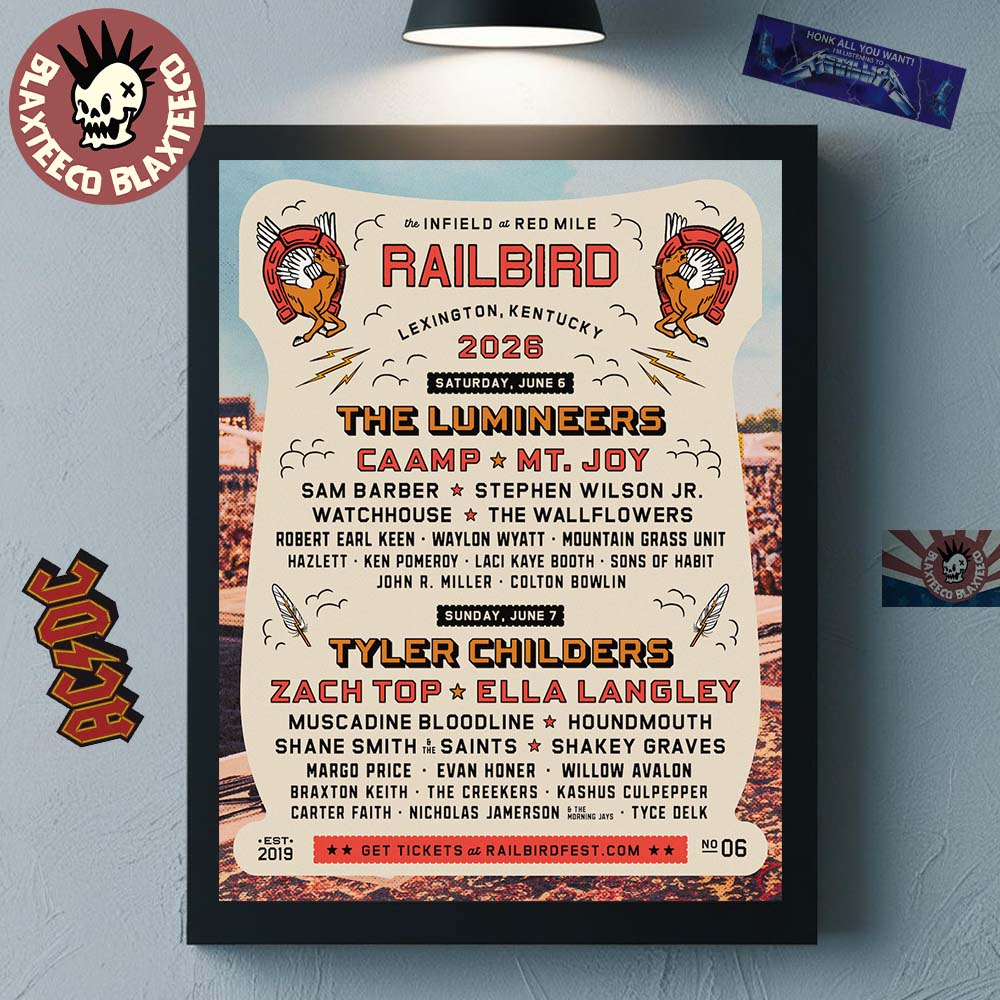Railbird Music Festival 2026 Full Lineup In Lexington - Adult & Kids T-Shirts, Sweatshirts & Hoodies apparel design preview 1