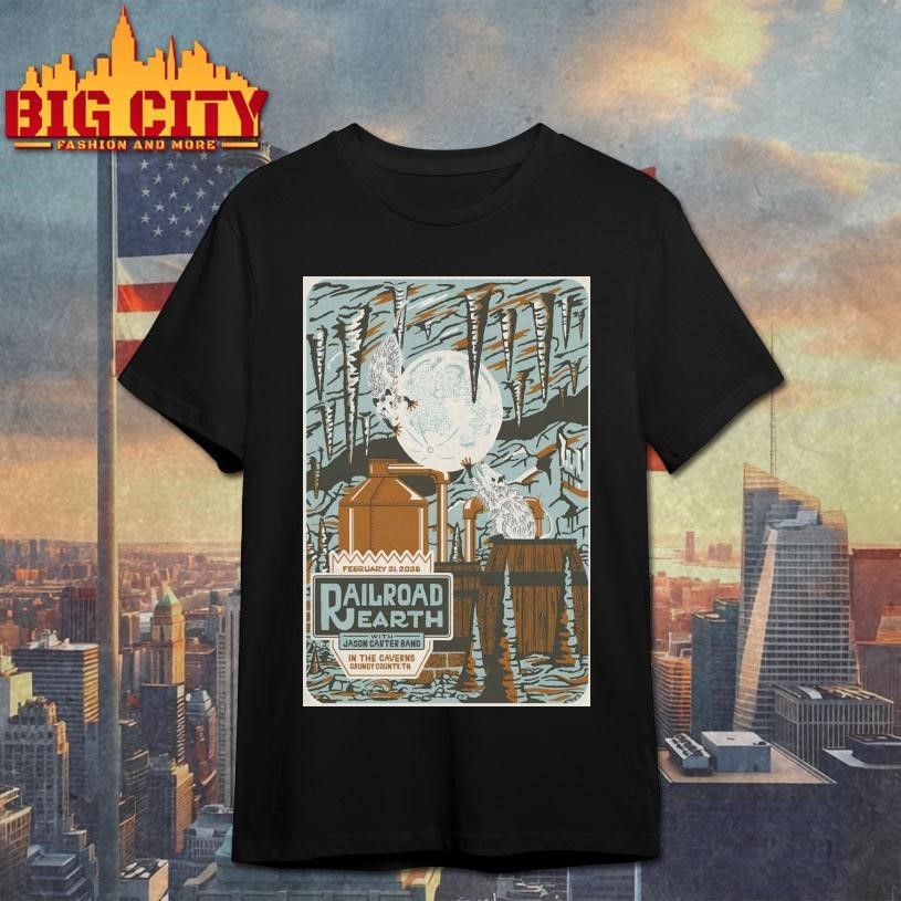 Railroad Earth Grundy County CO TN Feb 21 2026 Poster - Adult & Kids T-Shirts, Sweatshirts & Hoodies apparel design preview 1