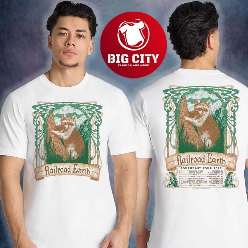 Railroad Earth Southeast Tour 2026 Schedule Two Sided - Adult & Kids T-Shirts, Sweatshirts & Hoodies apparel design preview 1