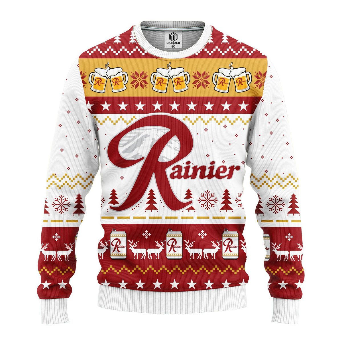Rainier Beer 3D Ugly Christmas Sweater - Holiday Gift product image