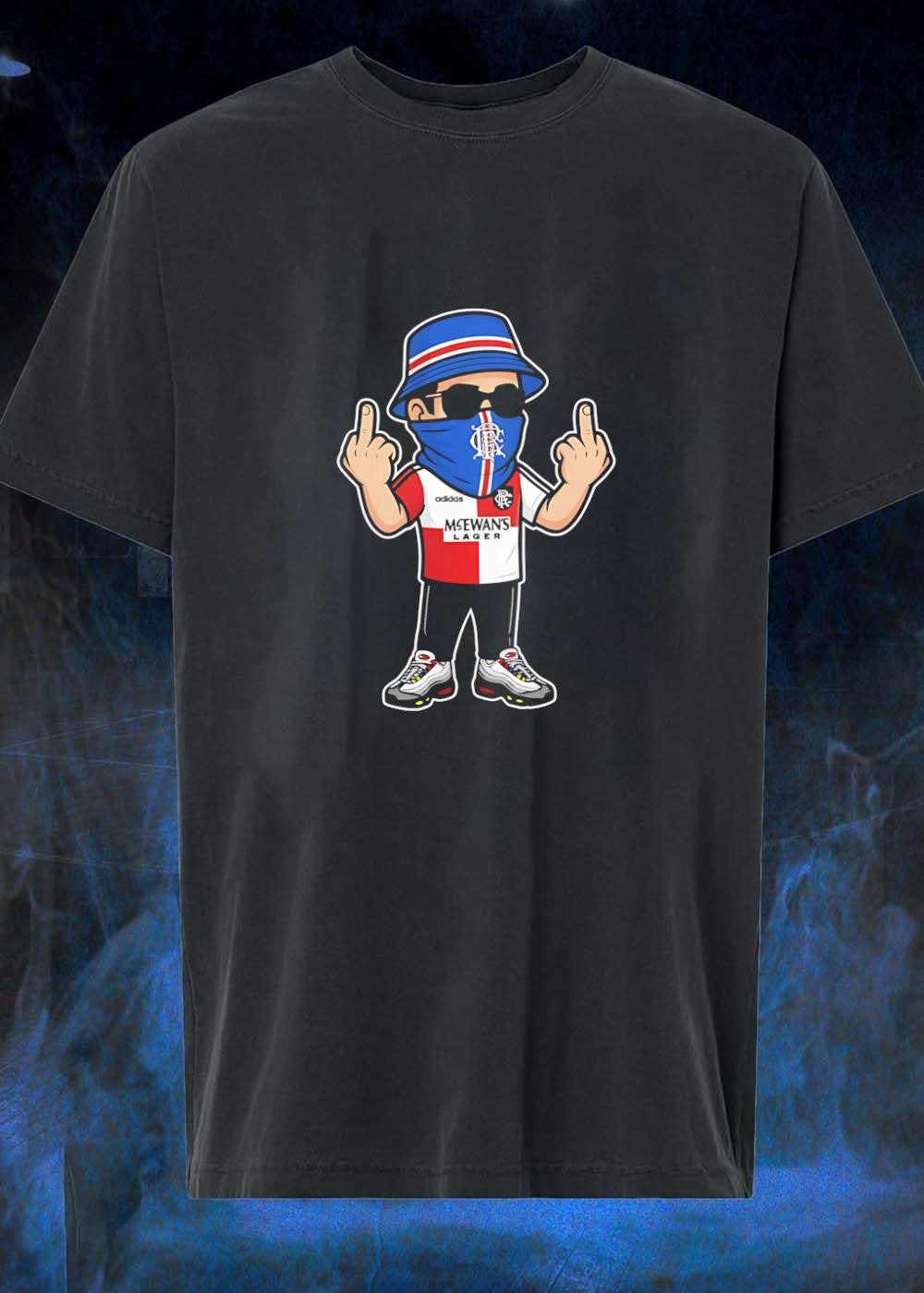 Rangers Fan Streetwear' Football Ultra Flipping Off - Adult & Kids T-Shirts, Sweatshirts & Hoodies apparel design preview 1