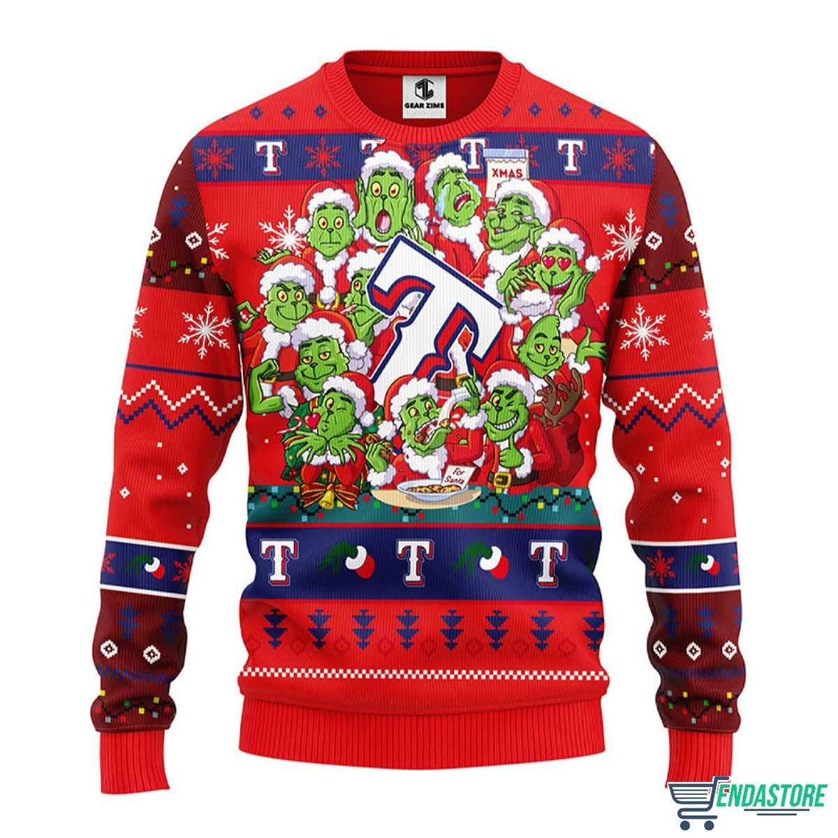 Rangers Funny Grnch 12 3D Ugly Christmas Sweater - Holiday Gift product image