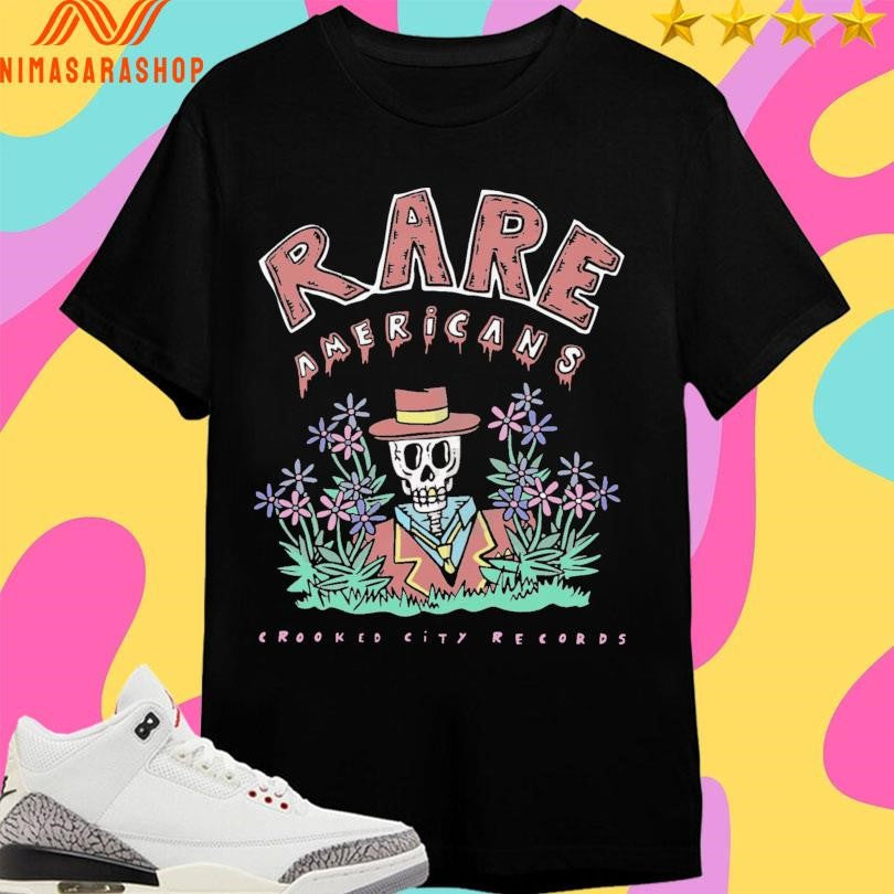 Rare Americans Crooked City Records Skeleton - Adult & Kids T-Shirts, Sweatshirts & Hoodies apparel design preview 1