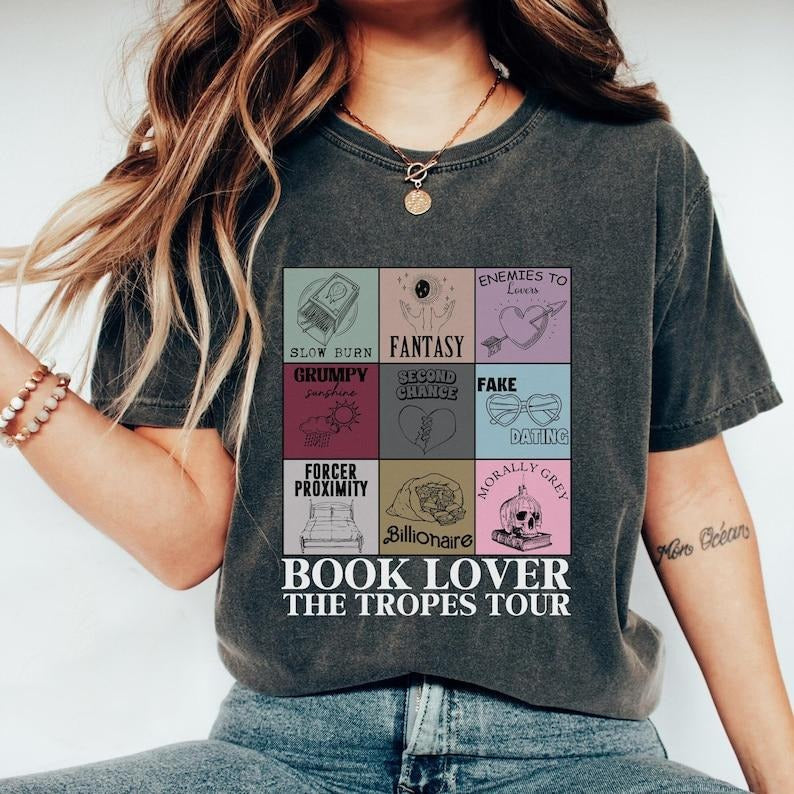 Reading Eras Book Tropes Romance Genres Bookish Lover - Adult & Kids T-Shirts, Sweatshirts & Hoodies apparel design preview 1