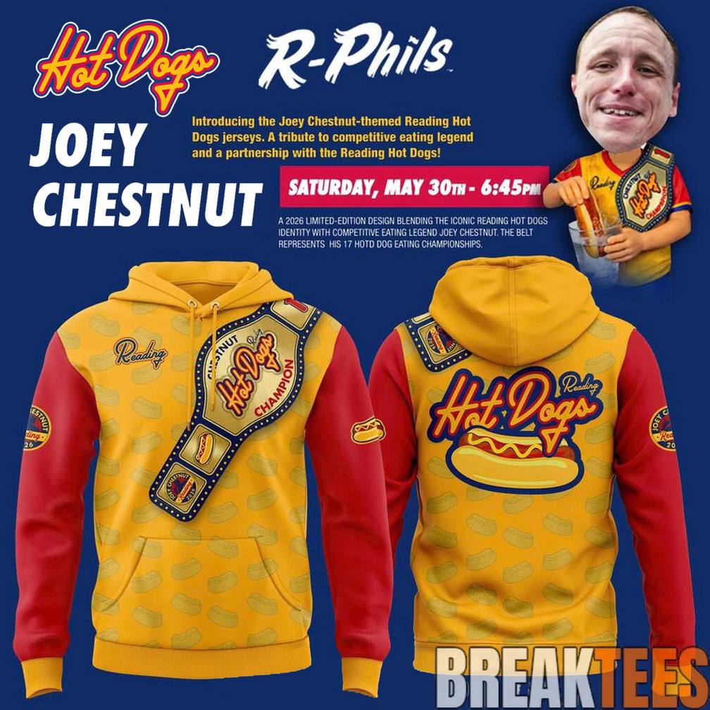 Reading Fightin Phils 2026 Hot Dogs Joey Chestnut - Adult & Kids T-Shirts, Sweatshirts & Hoodies apparel design preview 1