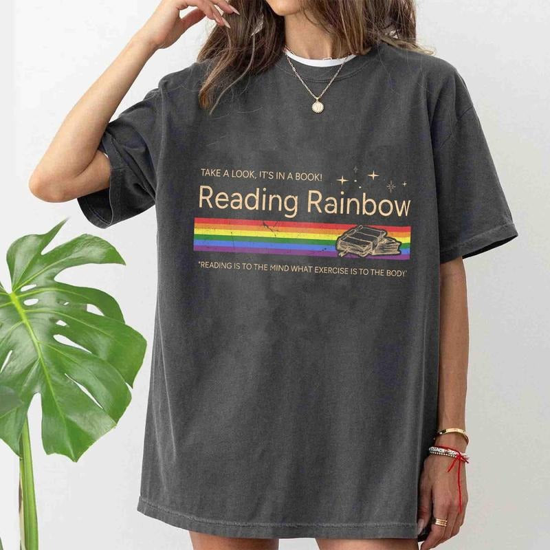 Reading Rainbow Comfort Color Teacher Appreciation - Adult & Kids T-Shirts, Sweatshirts & Hoodies apparel design preview 1