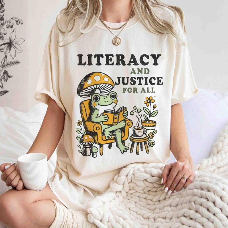 Reading Literacy Justice All Teacher Book Club School - Adult & Kids T-Shirts, Sweatshirts & Hoodies apparel design preview 1