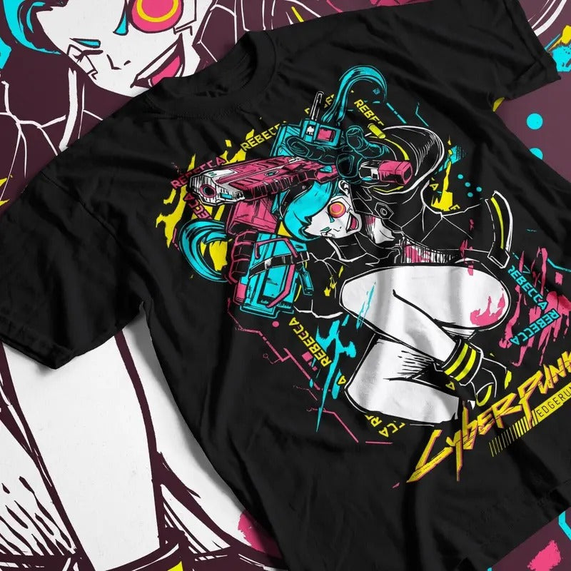 Rebecca Cyberpunk Edgerunner Anime Game Final Boss - Adult & Kids T-Shirts, Sweatshirts & Hoodies apparel design preview 1