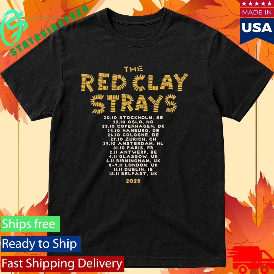 Red Clay Strays Vintage Get Right Tour Europe - Adult & Kids T-Shirts, Sweatshirts & Hoodies apparel design preview 1