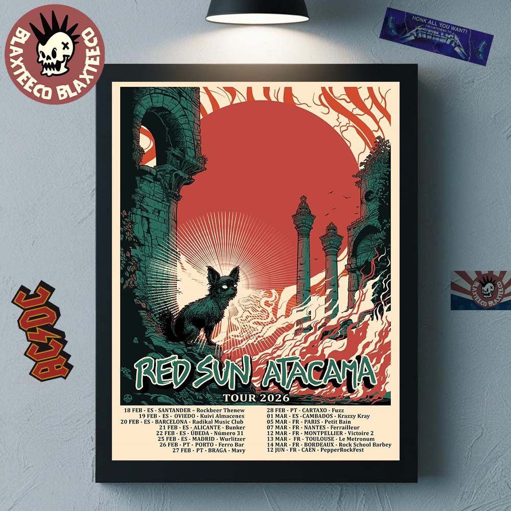 Red Sun Atacama Tour 2026 Europe Schedule Dates Home - Adult & Kids T-Shirts, Sweatshirts & Hoodies apparel design preview 1