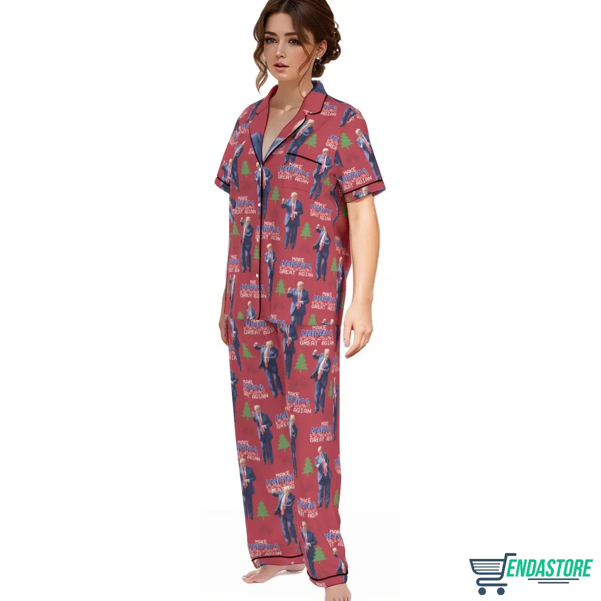 Red Trump Dancing Make America Great Again Pajamas Set 3D Sweater - Gift Idea product image 3