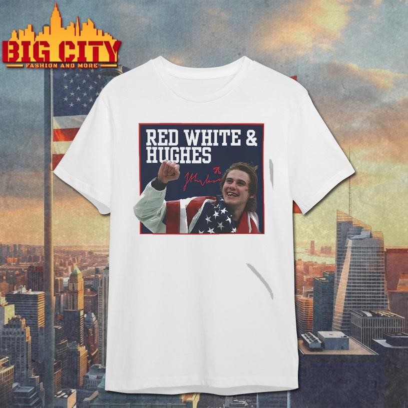 Red, White Hughes Hockey - Adult & Kids T-Shirts, Sweatshirts & Hoodies apparel design preview 1