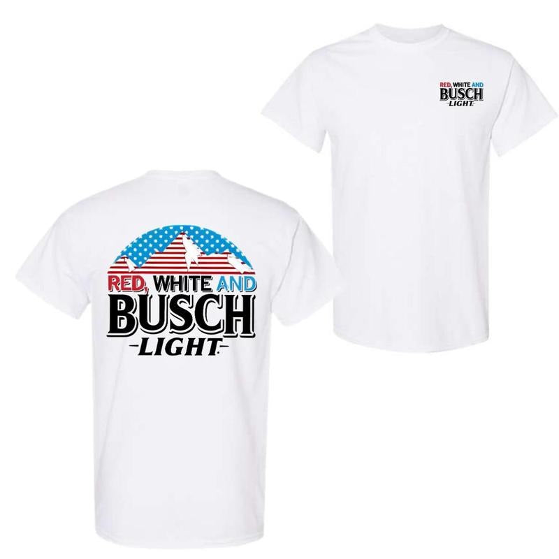 Red White Busch Light 2 Sided Streetwear Top - Adult & Kids T-Shirts, Sweatshirts & Hoodies apparel design preview 1