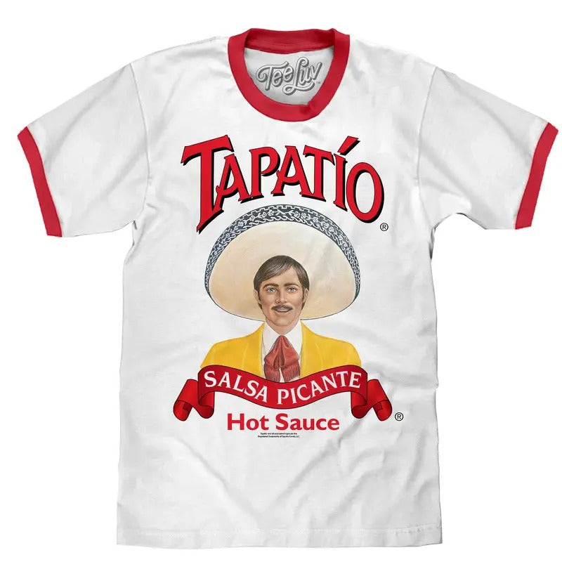 Tapatio Hot Sauce Ringer White Red - Adult & Kids T-Shirts, Sweatshirts & Hoodies apparel design preview 1