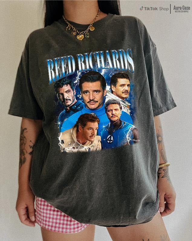 Reed Richards Pedro Pascal Comfort Colors Fan Retro - Adult & Kids T-Shirts, Sweatshirts & Hoodies apparel design preview 1