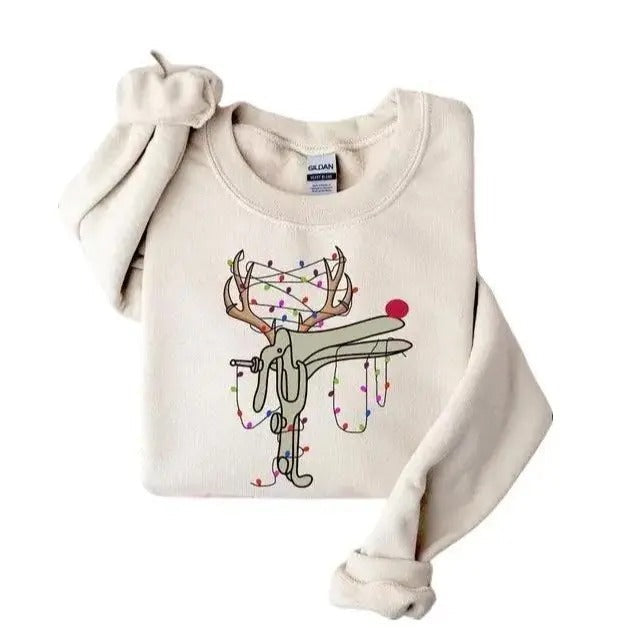 Reindeer Speculum Nurse Funny OBGYN Nursing Xmas Life - Adult & Kids T-Shirts, Sweatshirts & Hoodies apparel design preview 1