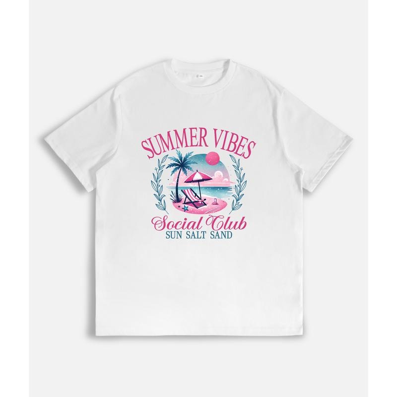 Relaxed Vacation Themed "Summer Social Club" Beach - Adult & Kids T-Shirts, Sweatshirts & Hoodies apparel design preview 1