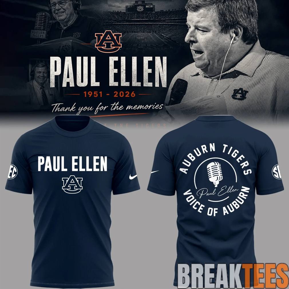 "Remembering Paul Ellen The Voice of Auburn" - Adult & Kids T-Shirts, Sweatshirts & Hoodies apparel design preview 1