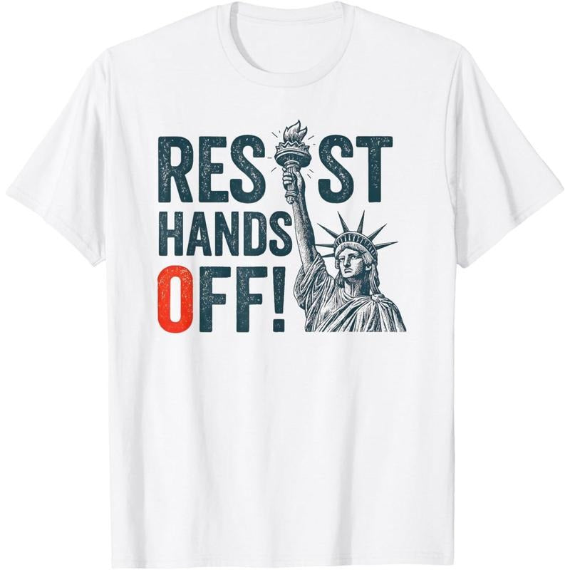 Resist Resistance Statue Liberty Hands Off Protest 02 - Adult & Kids T-Shirts, Sweatshirts & Hoodies apparel design preview 1