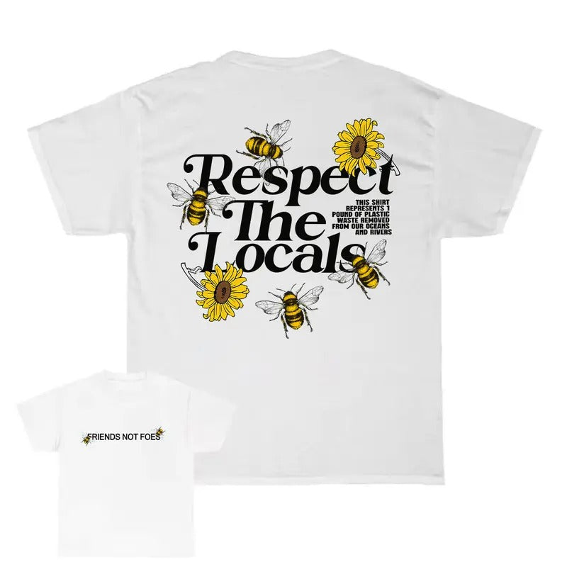 Respect Your Local Bees Can Full Color - Adult & Kids T-Shirts, Sweatshirts & Hoodies apparel design preview 1