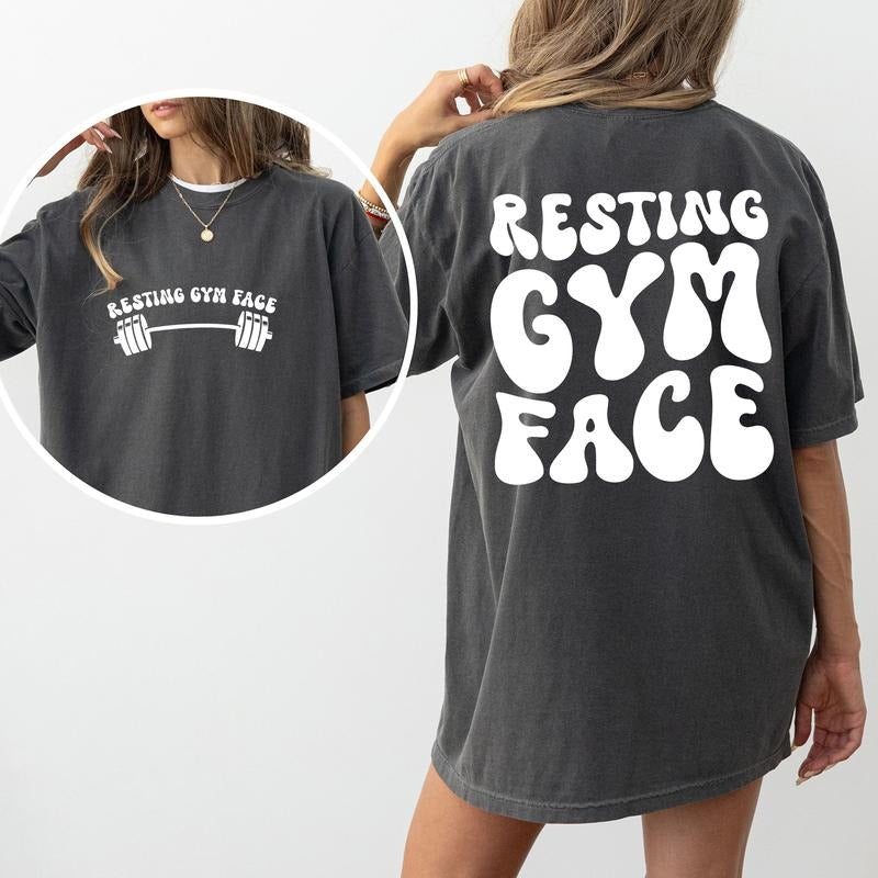 Resting Gym Face Comfort Colors Funny Saying Unhinged - Adult & Kids T-Shirts, Sweatshirts & Hoodies apparel design preview 1
