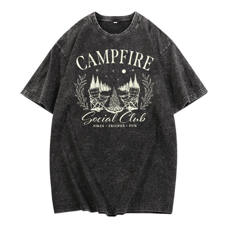 Retro Washed Join Campfire Social Club Outdoor - Adult & Kids T-Shirts, Sweatshirts & Hoodies apparel design preview 1
