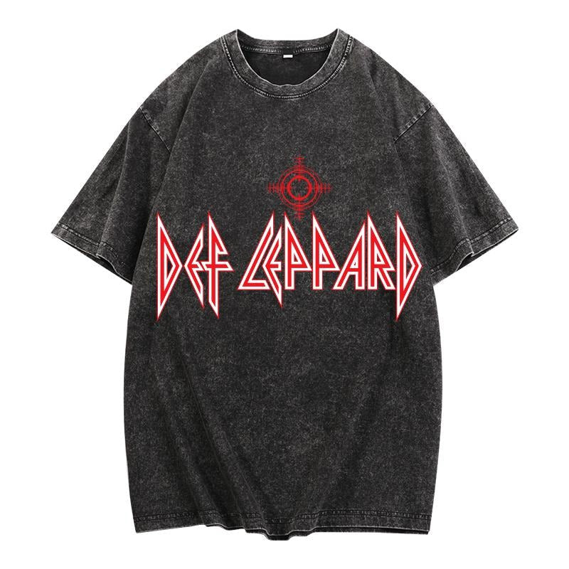 Retro Washed Timeless "DEF LEPPARD" Typographic - Adult & Kids T-Shirts, Sweatshirts & Hoodies apparel design preview 1