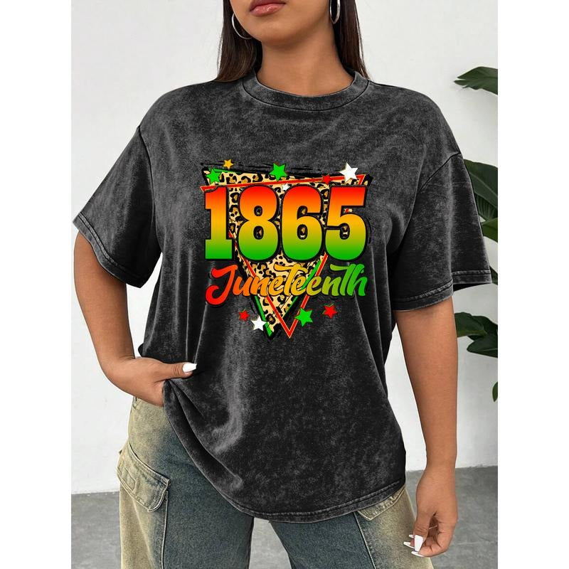 Retro Styled Washed Commemorative "1865 Juneteenth" - Adult & Kids T-Shirts, Sweatshirts & Hoodies apparel design preview 1