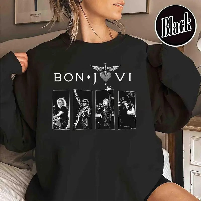 Retro 80s Rock FAnB0n J0v1 Doodle Art Vintage Legends - Adult & Kids T-Shirts, Sweatshirts & Hoodies apparel design preview 1