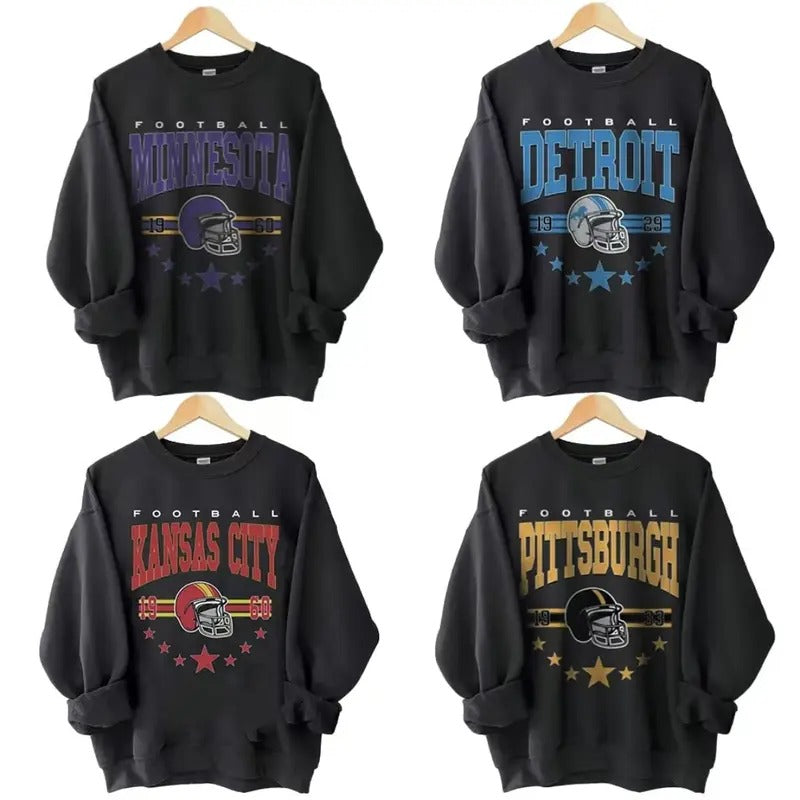 Retro 90s Football Game Day Vintage 1960 Classic - Adult & Kids T-Shirts, Sweatshirts & Hoodies apparel design preview 1