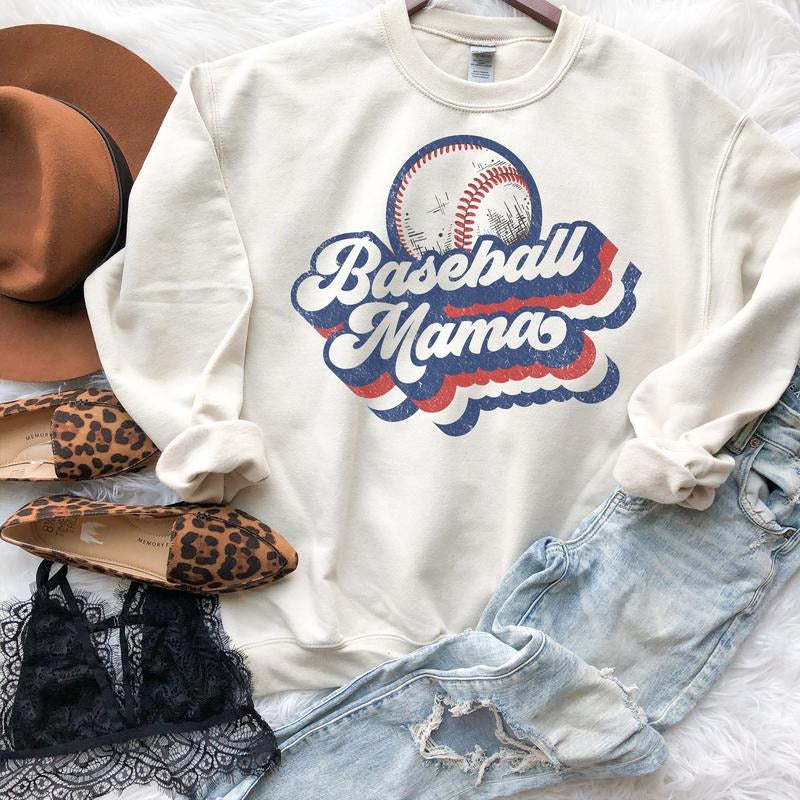 Retro Baseball Mama - Adult & Kids T-Shirts, Sweatshirts & Hoodies apparel design preview 1