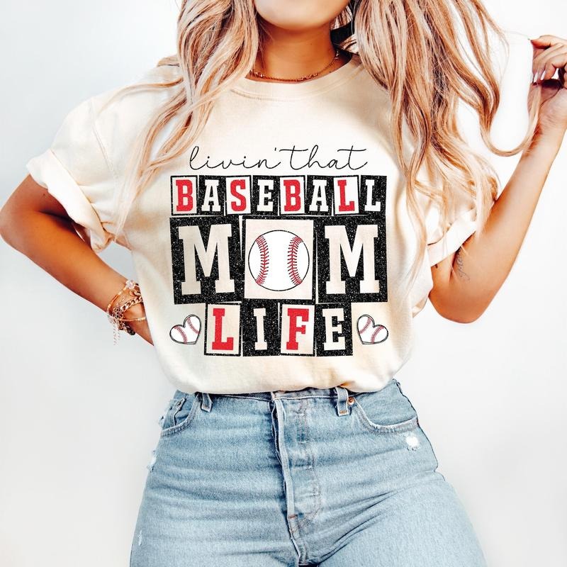 Retro Baseball Mom Glitter Life Sublimation Mama - Adult & Kids T-Shirts, Sweatshirts & Hoodies apparel design preview 1