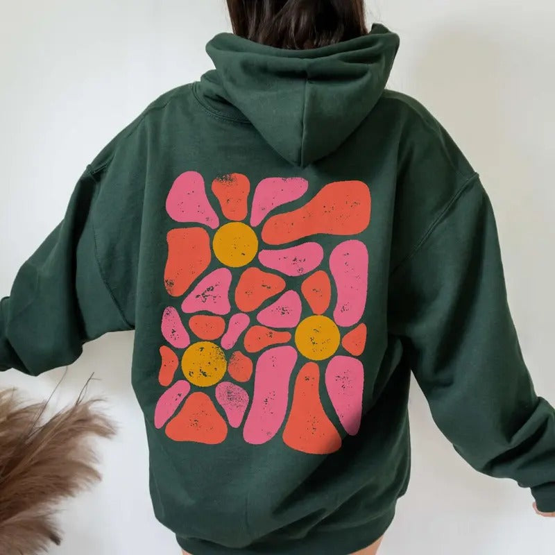 Retro Botanical Wildflower Brown Psychadelic Groovy - Adult & Kids T-Shirts, Sweatshirts & Hoodies apparel design preview 1