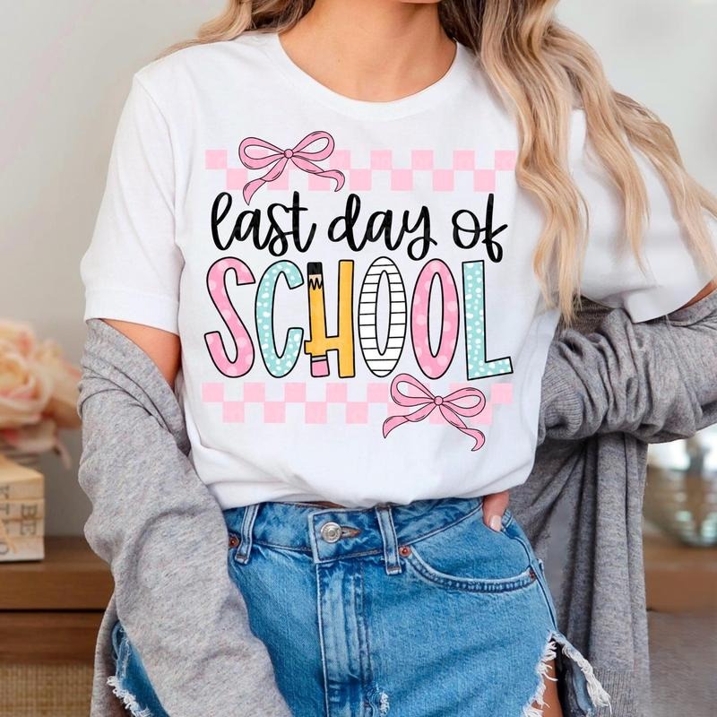 Retro Checkered Last Day School Teacher Back Teaching - Adult & Kids T-Shirts, Sweatshirts & Hoodies apparel design preview 1