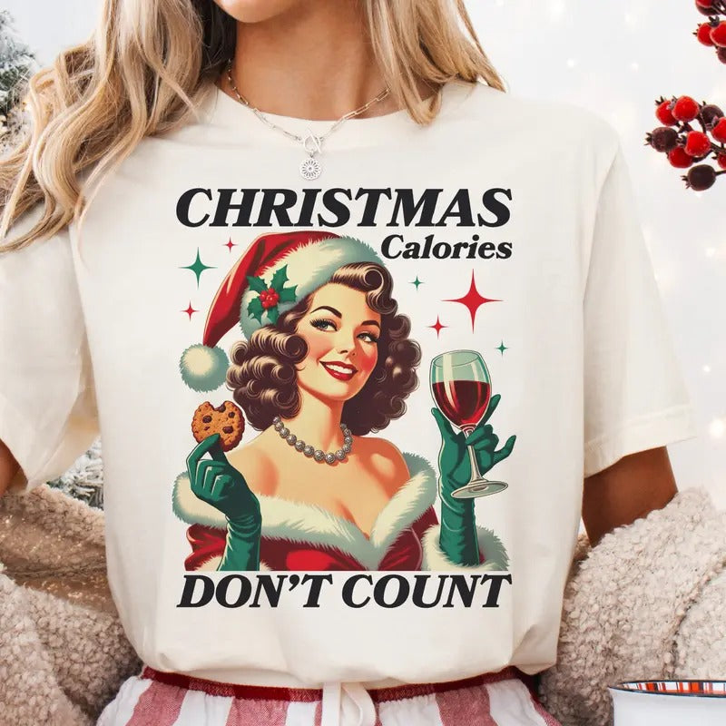 Retro Calories Don'T Count Vintage Funny Casual Top - Adult & Kids T-Shirts, Sweatshirts & Hoodies apparel design preview 1