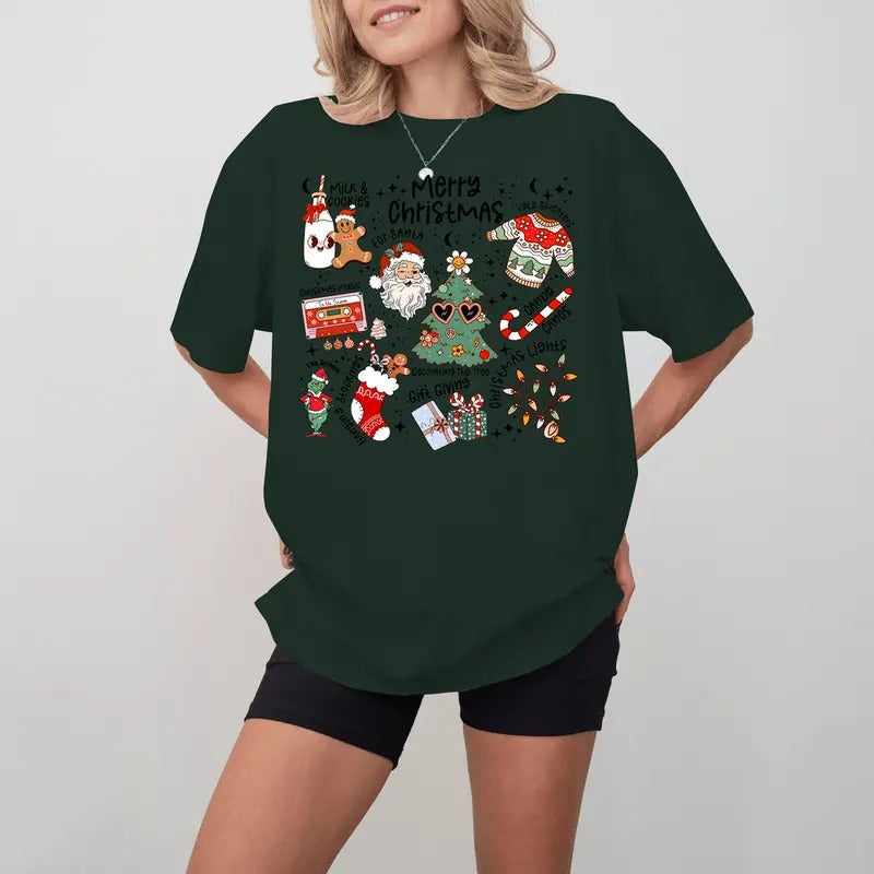 Retro Santa Claus Merry Xmas Grinh - Adult & Kids T-Shirts, Sweatshirts & Hoodies apparel design preview 1