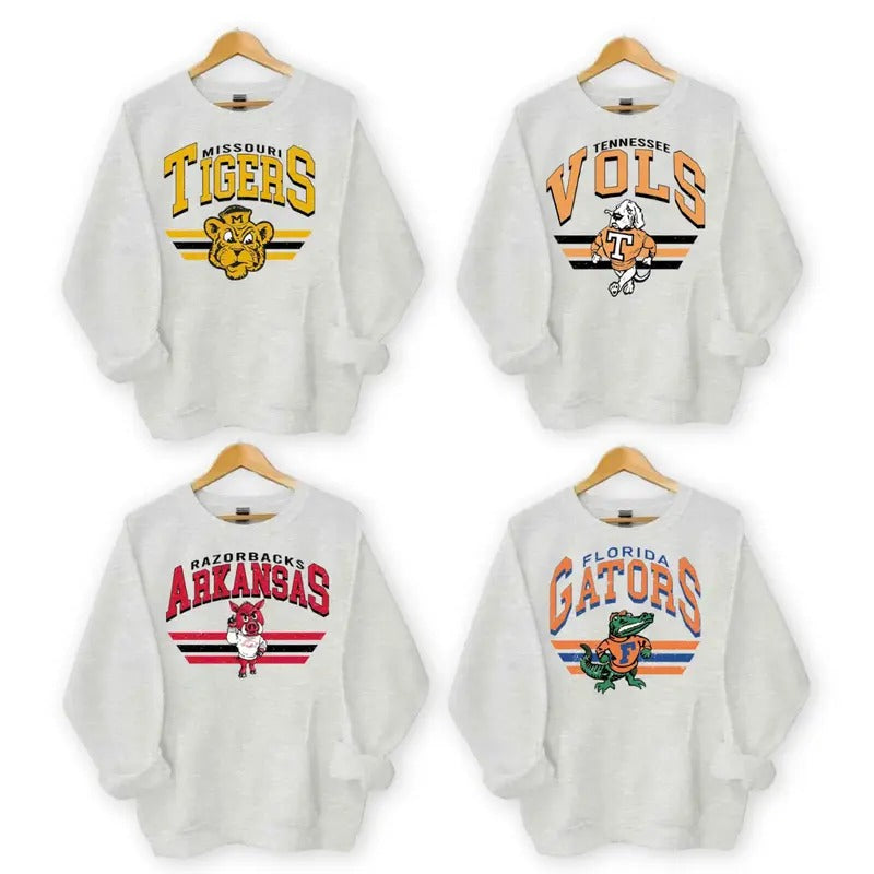 Retro College Vintage Football Mascot Classic - Adult & Kids T-Shirts, Sweatshirts & Hoodies apparel design preview 1