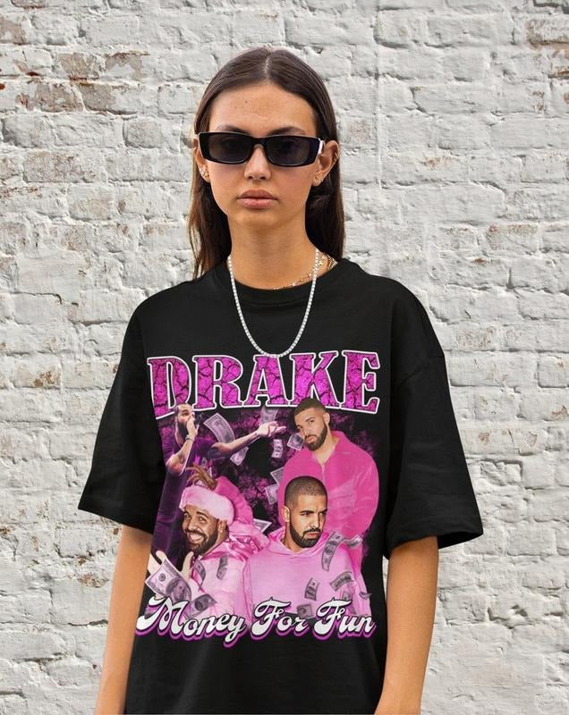 Retro Drake Money Fun Vintage Rap Champagne Papi - Adult & Kids T-Shirts, Sweatshirts & Hoodies apparel design preview 1
