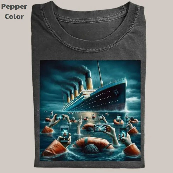 Retro Funny Movie Vintage Titanic Movies Meme Cringe - Adult & Kids T-Shirts, Sweatshirts & Hoodies apparel design preview 1