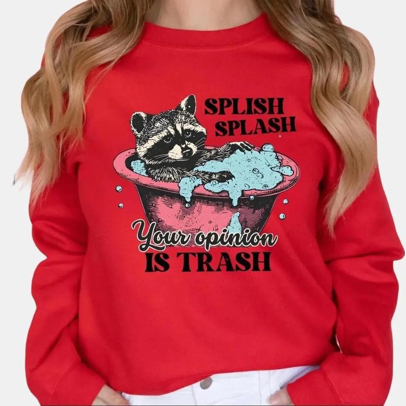 Retro Funny Raccoon Splish Splash Your Opinion Is - Adult & Kids T-Shirts, Sweatshirts & Hoodies apparel design preview 1