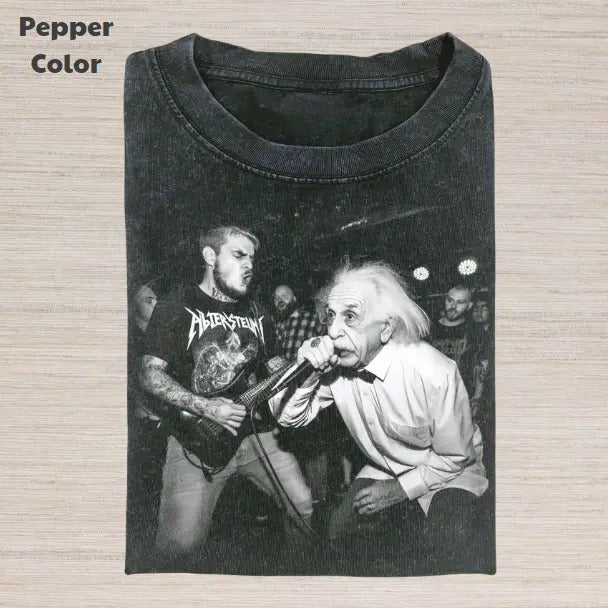 Retro Funny Vintage Albert Einstein Singing Meme - Adult & Kids T-Shirts, Sweatshirts & Hoodies apparel design preview 1