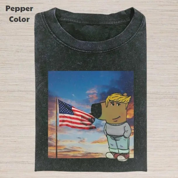 Retro Funny Vintage Chill Guy America Meme Cringe - Adult & Kids T-Shirts, Sweatshirts & Hoodies apparel design preview 1