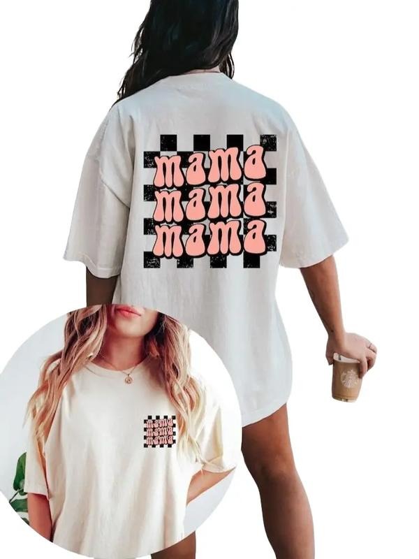 Retro Mama Checkered Flower Mom New - Adult & Kids T-Shirts, Sweatshirts & Hoodies apparel design preview 1