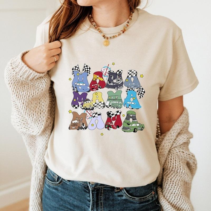 Retro Mc Que0n Cars Movie Mama Piston Cup Champion - Adult & Kids T-Shirts, Sweatshirts & Hoodies apparel design preview 1