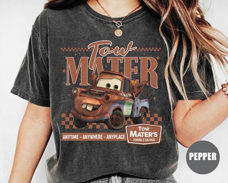 Retro Mc Que0n Cars Movie Tow Mater Piston Cup - Adult & Kids T-Shirts, Sweatshirts & Hoodies apparel design preview 1