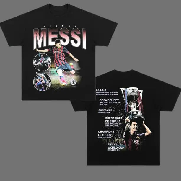 Retro Messi 2 Sided Vintage Soccer Menswear - Adult & Kids T-Shirts, Sweatshirts & Hoodies apparel design preview 1