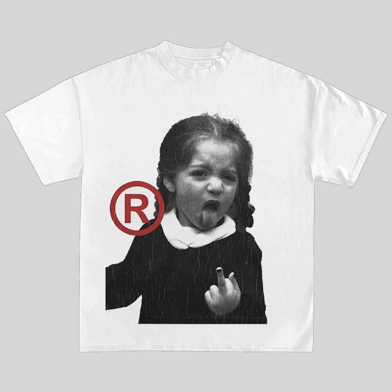 Retro Mid Finger Fck Off Portrait Graphics Cotton Y2k - Adult & Kids T-Shirts, Sweatshirts & Hoodies apparel design preview 1
