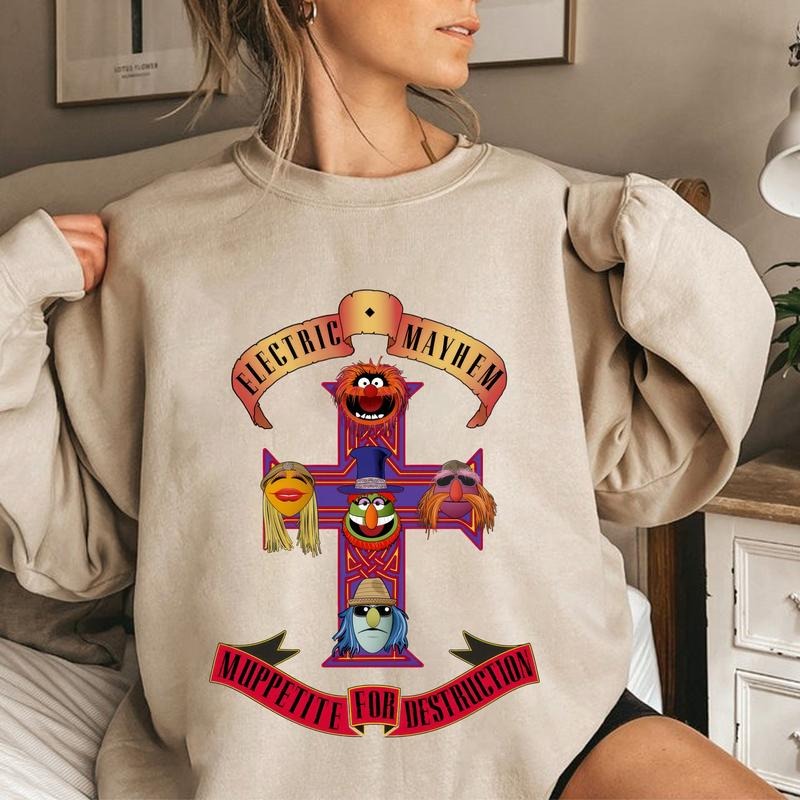 Retro Muppets Mayheem Electric Muppetite Destruction - Adult & Kids T-Shirts, Sweatshirts & Hoodies apparel design preview 1